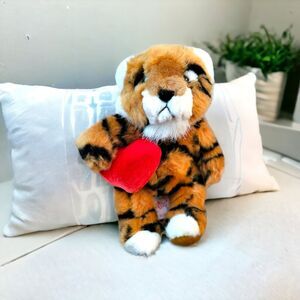 Russ Tuffy Tiger Heart Bean Plush EUC